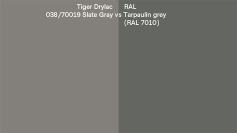 Tiger Drylac 038 70019 Slate Gray Vs RAL Tarpaulin Grey RAL 7010 Side