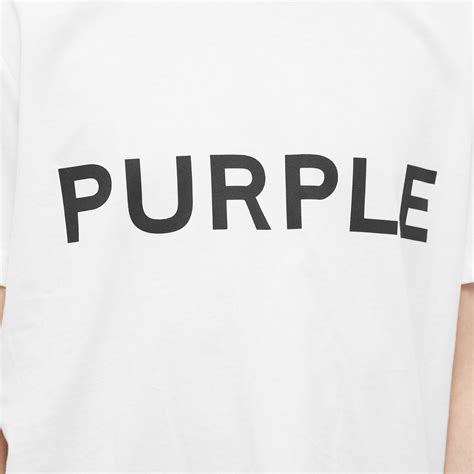 Purple Brand Mens Logo Clean T Shirt In White Purple Brand