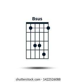 Bsus Basic Guitar Chord Chart Icon Stock Vector (Royalty Free) 1422526088