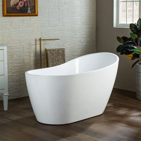 WoodBridge Freestanding Soaking Acrylic Bathtub Wayfair Canada