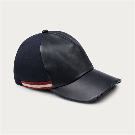 Lyst Bally Leather Baseball Cap Men S Leather Cap In Dark Navy In