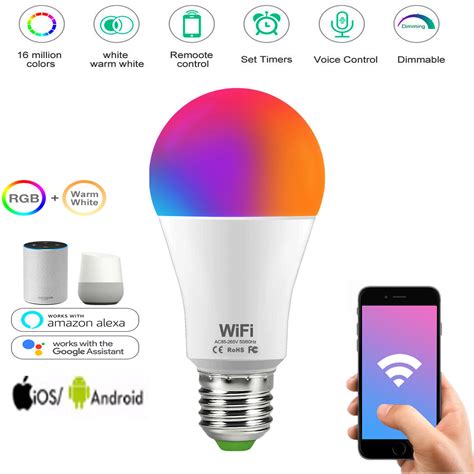 Ampoule Intelligente Lampe Magique Rgb Wifi W E B Fonctionne Avec