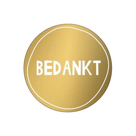 Wensetiket Folietiket Rond 40mm Bedankt Cirkel Goud Wit Kassaplan