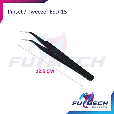 Jual PINSET ESD15 TWEEZER ESD15 LENGKUNG LANCIP STAINLESS STEEL