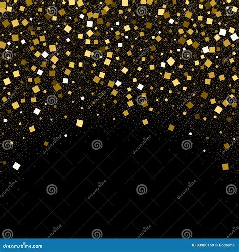 Gold Confetti Glitter on Black Background Stock Vector - Illustration ...