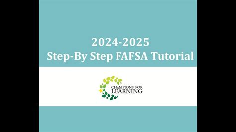 2024 2025 Step By Step Fafsa Tutorial Youtube