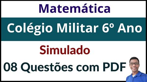 COLÉGIO MILITAR 6º ANO SIMULADO 8 QUESTÕES DE PROVAS PDF NA