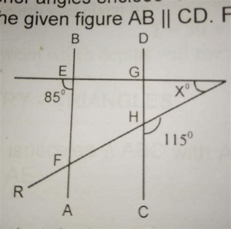 In The Given Figure Ab Parallel Cd Find The Value Of X Brainly In