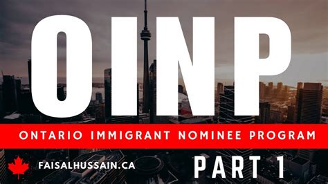 Oinp Ontario Immigrant Nominee Program Part Youtube