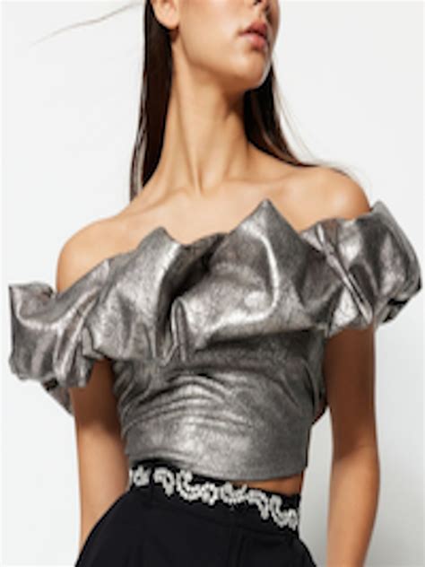 Buy Trendyol Off Shoulder Ruffles Crop Top Tops For Women 21512084