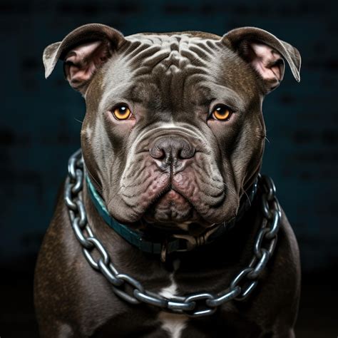 Premium Ai Image A Brown Dog With Chain Collar