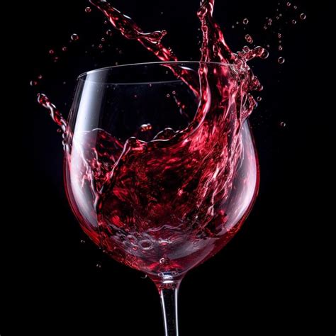 Premium Ai Image Wine Glass And Splash Of Wine Liquid Drops