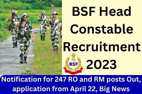 Bsf Head Constable Recruitment Notification For Ro And Rm Posts