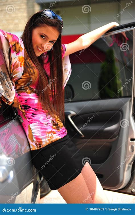 Brunette And A Car Stock Image Image Of Desire Model 10497253