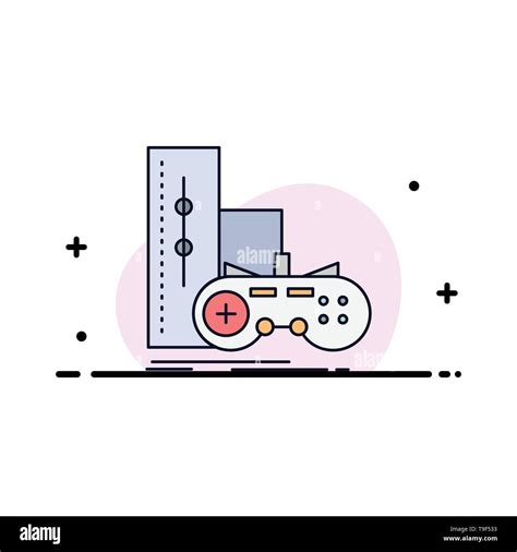 Game Gamepad Joystick Play Playstation Flat Color Icon Vector Stock