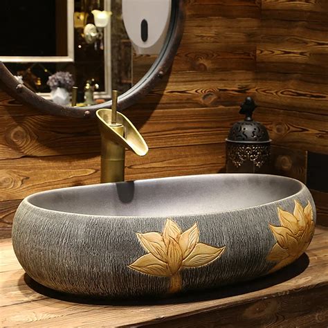 Jingdezhen Ceramic Art Table Basin Chinese Creative Wash Basin Basin