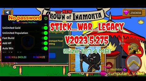 Update Stick War Legacy V Mod Menu Apk Youtube