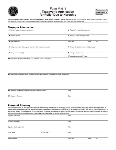 Form M 911 Fill Out Sign Online And Download Printable Pdf Massachusetts Templateroller