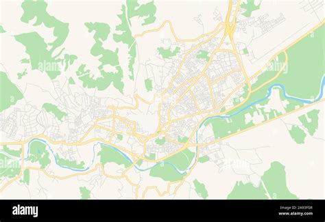 Printable Street Map Of Tetouan Morocco Map Template For Business Use