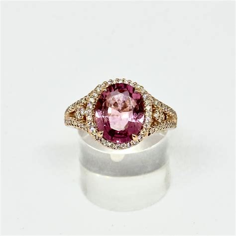 Oval Cut Pink Tourmaline And Diamond Ring Chequers Jewels