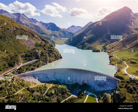 Lake Hydroelectric Reservoir Sun Power Plant Swiss Switzerland Hi Res