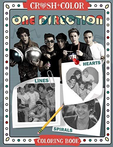 Crush And Color One Direction Lines Spirals Hearts Coloring Book By