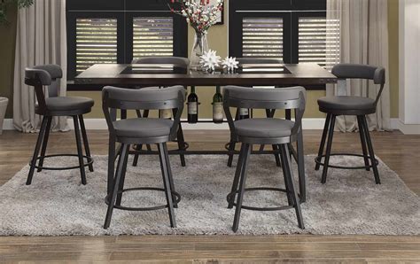 Homelegance Appert Counter Height Dining Set Grey Black Bi Cast