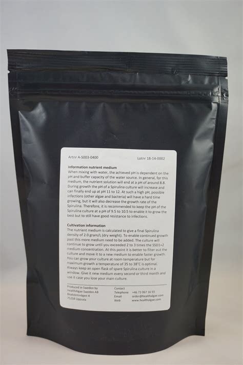 Spirulina Platensis Grow Medium 40 L Dry Medium Ssd12 For Etsy