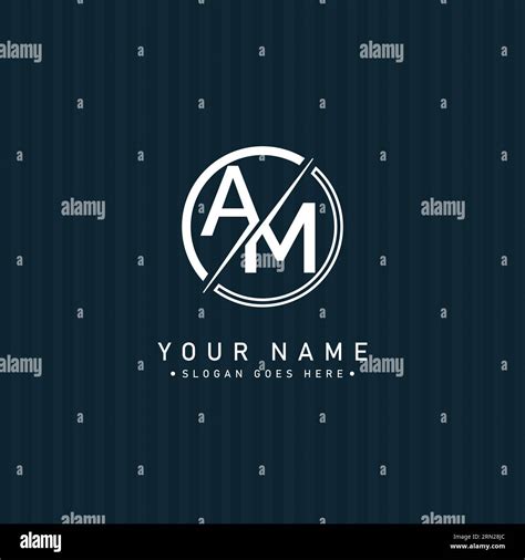 Creative Logo For Initials AM In Monogram Style Vector Template For