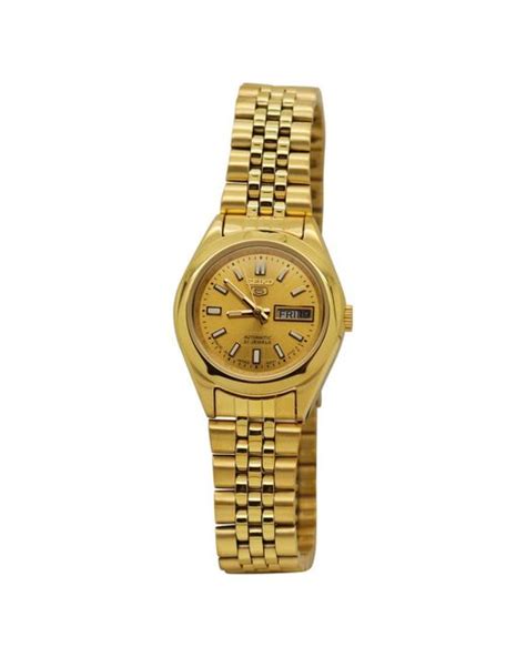 Seiko Metal 5 Automatic Gold Dial Watch In Gold Tone Yellow Metallic Lyst