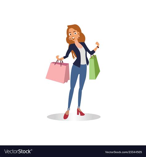 Shopping woman Royalty Free Vector Image - VectorStock