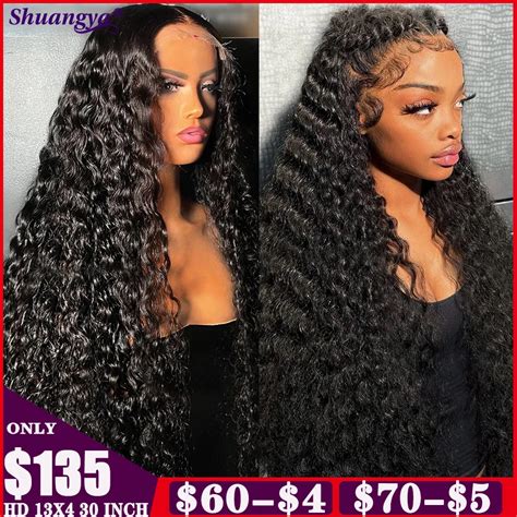 Perruque Lace Front Wig Fris E Naturelle Shuangya Cheveux Humains Deep