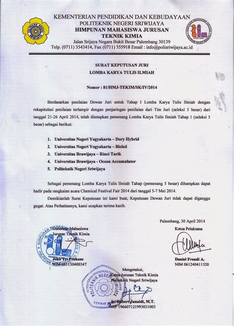 Contoh Surat Rekomendasi Dari Sekolah Untuk Mengikuti Lomba Delinewstv