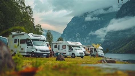 Rv Parking In The Mountain At Vacations Caravans Parked In A Camper