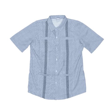 Guayabera Navy Blue Quail Iris Gifts Décor