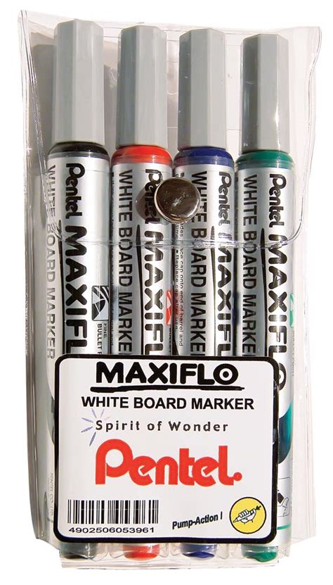 Pentel Mwl S Wallet Of Colours Maxiflo Whiteboard Stationery Core