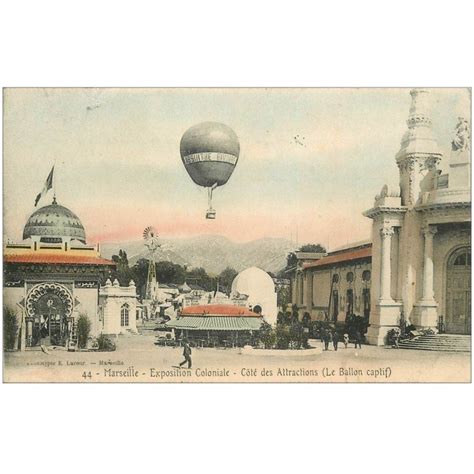 Carte Postale Ancienne Marseille Ballon Captif Absinthe Rivoire