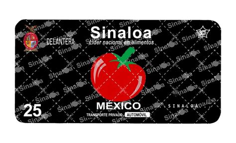 License Plate Sinaloa 1 Black Version PNG FILE ONLY Etsy