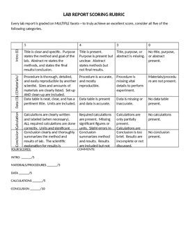 PDF Grading Lab Reports Effectively Using Rubrics 42 OFF