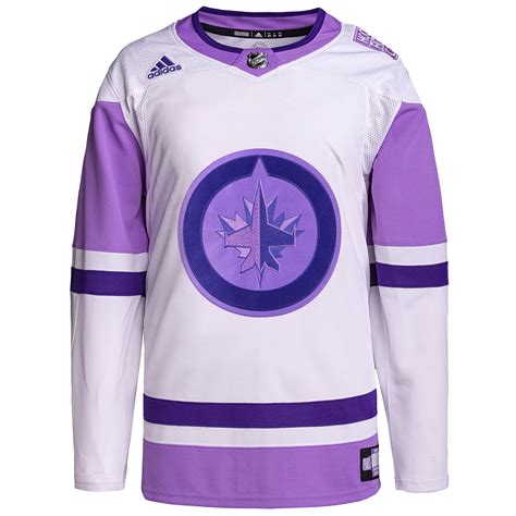 Winnipeg Jets Adidas Hockey Fights Cancer Primegreen Authentic Blank