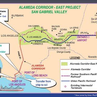 Map showing Alameda Corridor. (Source: ACTA, 2010) | Download ...