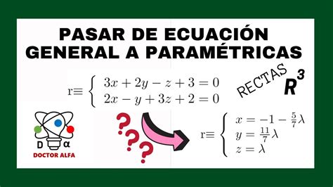 Cómo pasar de la ECUACIÓN IMPLÍCITA de una recta en R3 a PARAMÉTRICAS