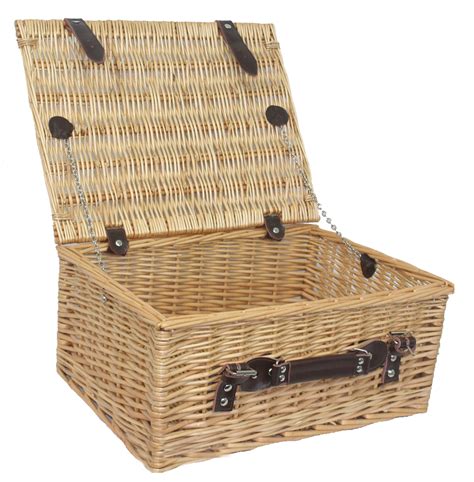 Wicker Gift Hamper Lined Basket With Lid Etsy