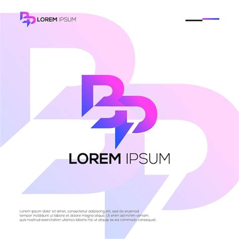 Idéias de design de logotipo bp iniciais modernas Vetor Premium