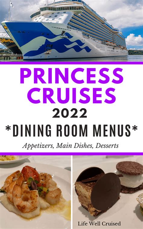 Princess Cruises Dining Room Menus With Food Photos Life Well Cruised