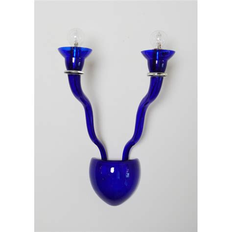 Vintage Blauwe Murano Glazen Wandlamp Van Rni Halloween Voor Artemide