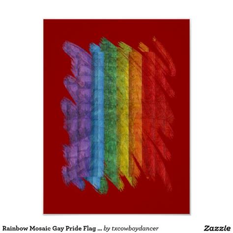 Rainbow Mosaic Gay Pride Flag Paintbrush Poster Zazzle