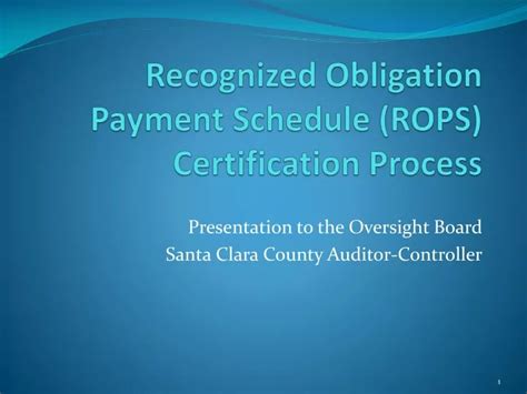 Ppt Recognized Obligation Payment Schedule Rops Certification Process Powerpoint