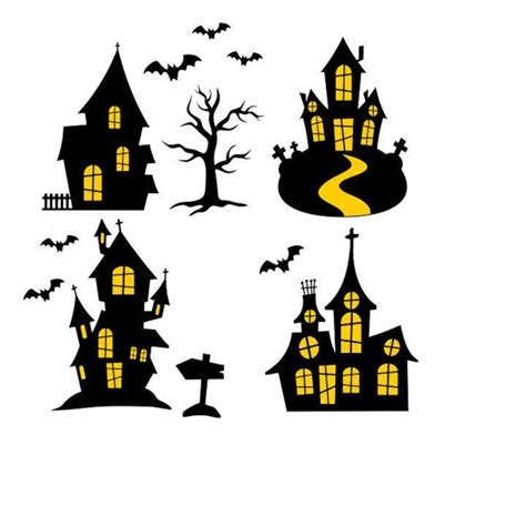 Haunted House Halloween Cuttable SVG PNG DXF Eps Designs C Inspire