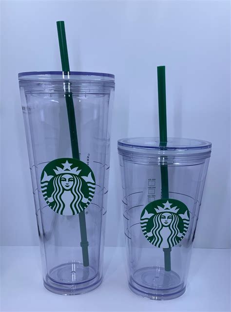 Starbucks Clear Double Wall Tumbler Plain Clear Tumbler 24 Oz Venti Cold Tumbler 16 Oz Cold